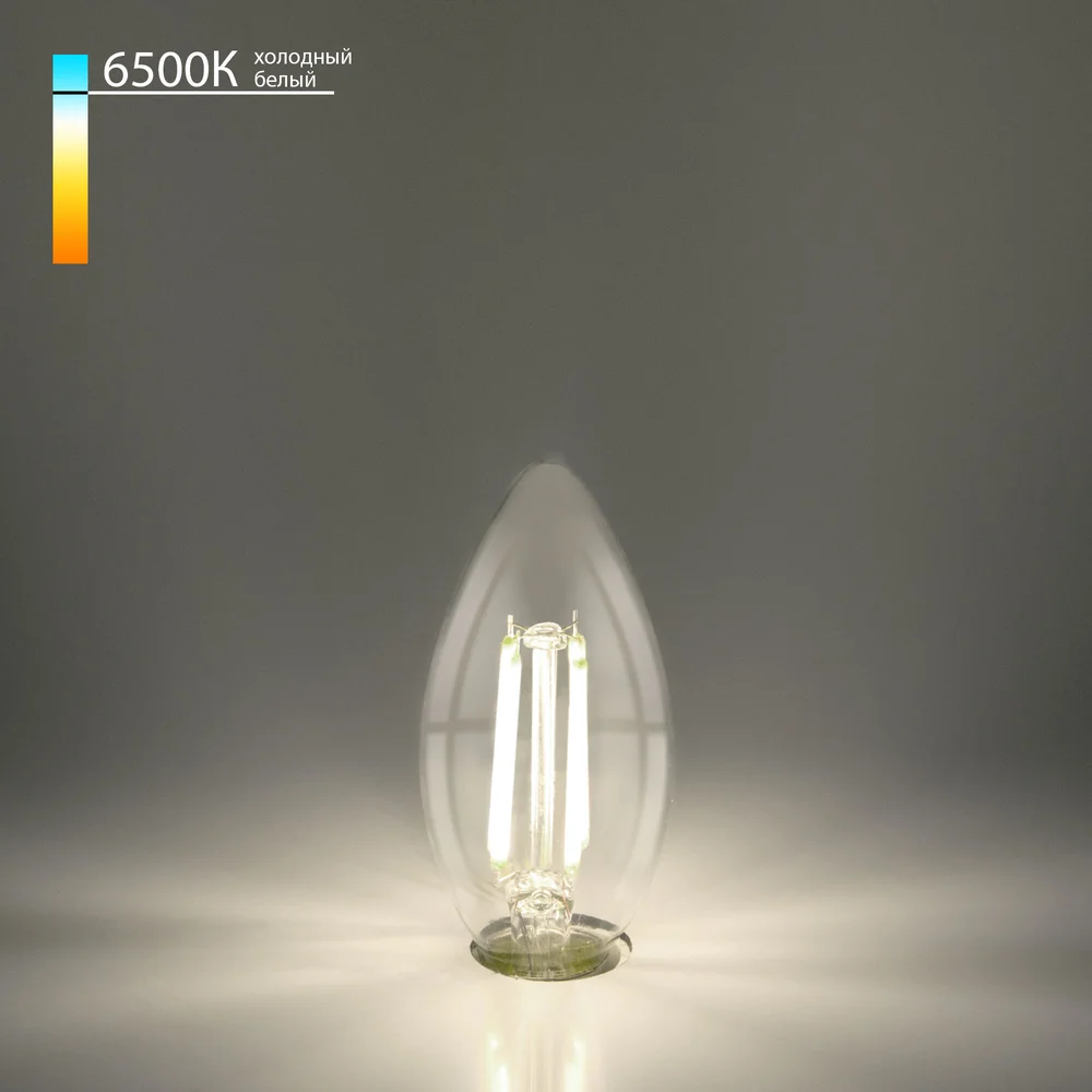 Филаментная светодиодная лампа "Свеча" C35 9W 6500K E14 прозрачная BLE1440 Elektrostandard
