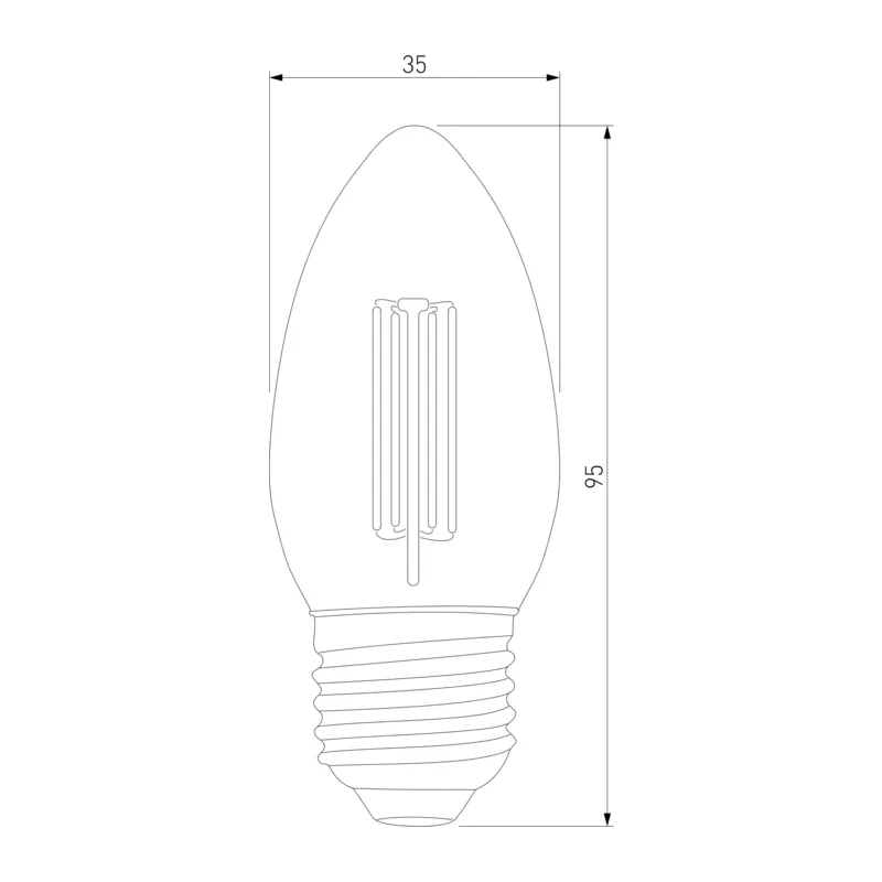 Филаментная светодиодная лампа "Свеча" C35 9W 4200K E27 (C35 прозрачный) BLE2706 Elektrostandard 2