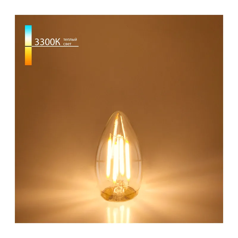Филаментная светодиодная лампа "Свеча" C35 7W 3300K E27 (C35 прозрачный) BLE2735 Elektrostandard