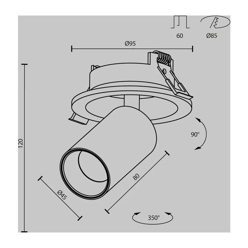Встраиваемый светильник Фокус / FOCUS LED 7 Вт 3000 К 50° Maytoni C071CL-7W3K-B 12
