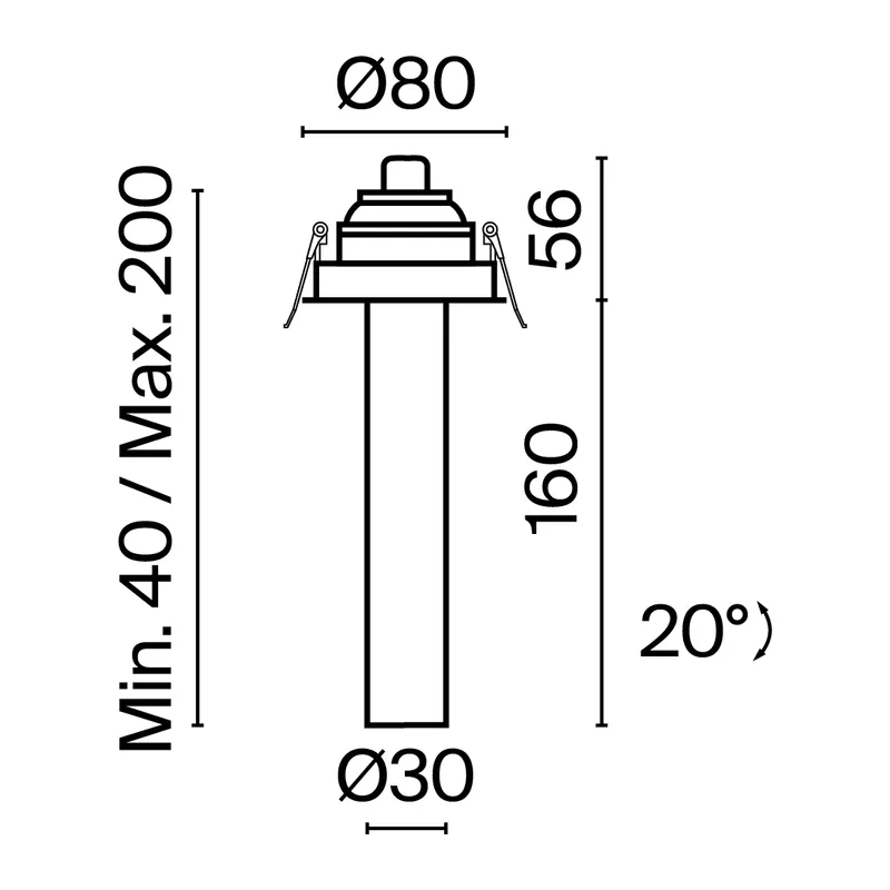 Встраиваемый светильник Фокус Т / Focus T 7 Вт 3000 К 36° Maytoni C140RS-L200-7W3K-BBS 11