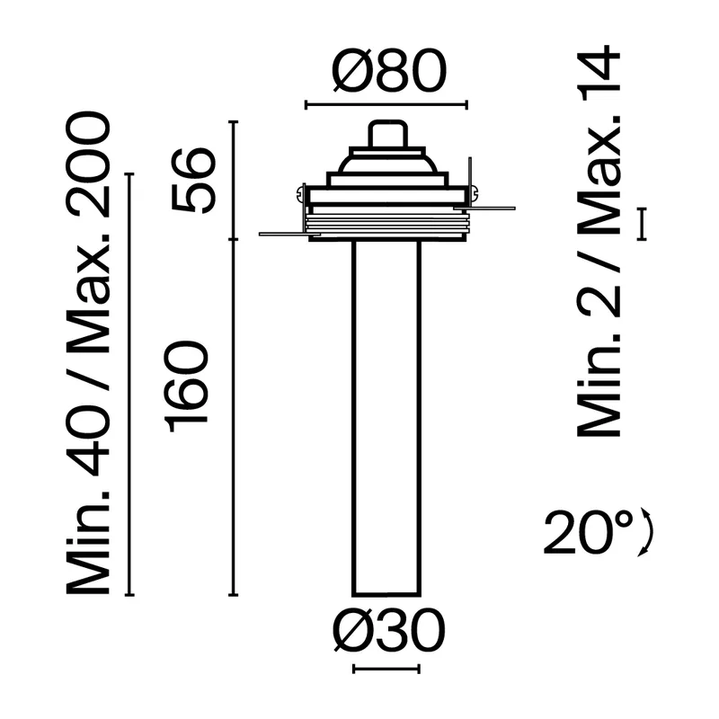 Встраиваемый светильник Фокус Т / Focus T 7 Вт 3000 К 36° Maytoni C140TRS-L200-7W3K-BBS 10