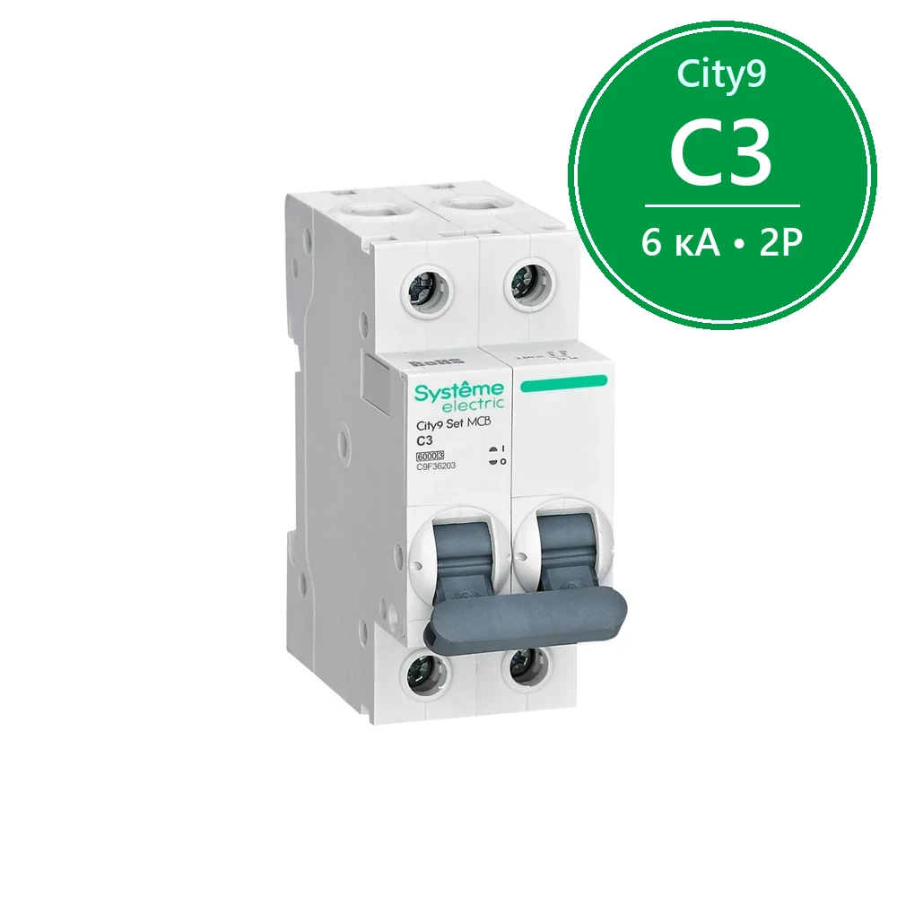 City9 Set Автоматический выключатель C 3A 2P 6kA