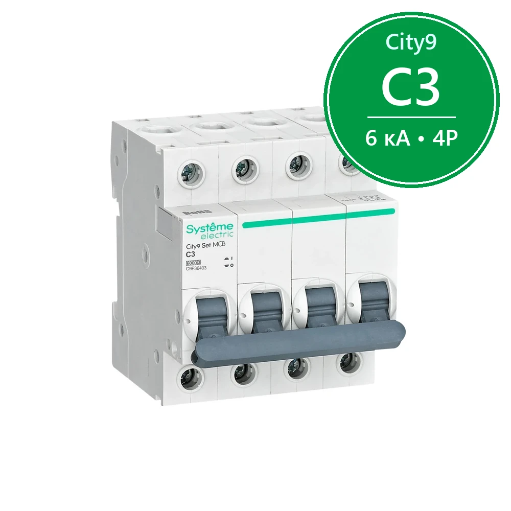 City9 Set Автоматический выключатель C 3A 4P 6kA