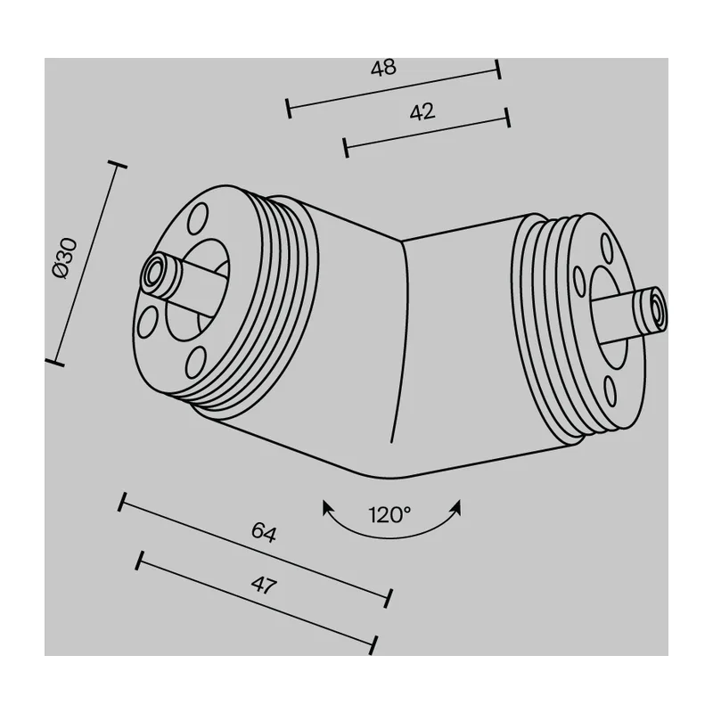 Угловой коннектор 120° для системы Shelf без ввода питания Maytoni CA018LWC-B 5