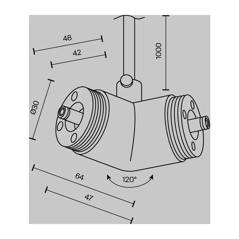 Угловой коннектор 120° для системы Shelf с вводом питания Maytoni CA018LWC-P-B 3