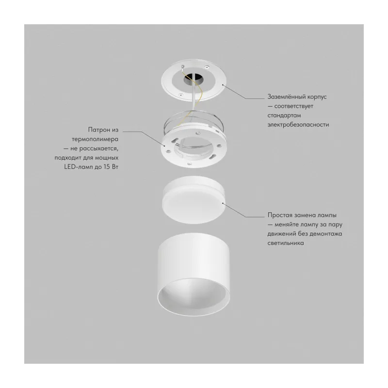 Накладной светильник Denkirs Pillar | ПИЛЛАР DK-DH2600-WH 3