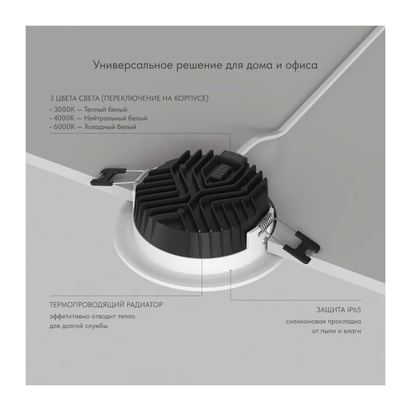 Влагозащищенный светильник Denkirs VERSA | ВЕРСА DK2461-WH 3