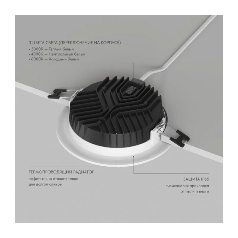 Влагозащищенный светильник Denkirs VERSA | ВЕРСА DK2462-WH 3