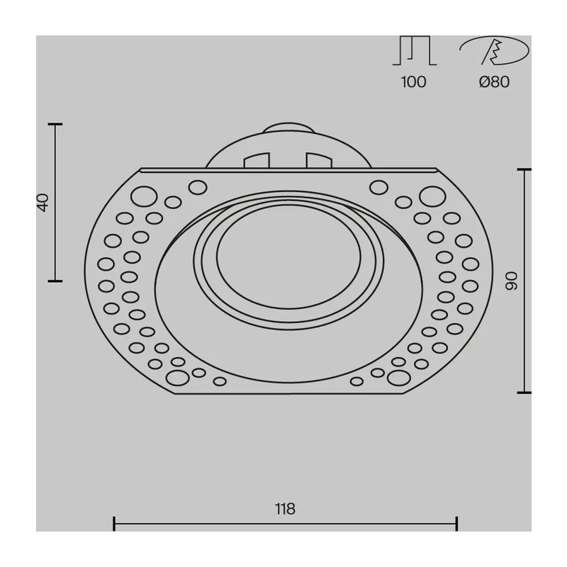 Встраиваемый светильник Точка / Dot 1*GU10 10 Вт Maytoni DL042-01-RD-B 4