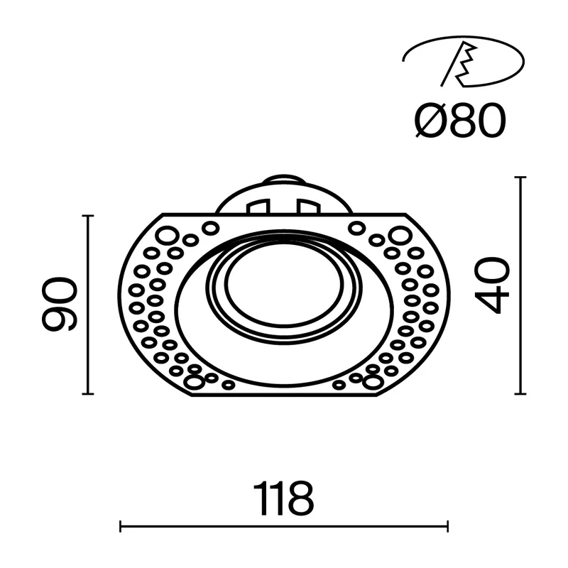 Встраиваемый светильник Точка / Dot 1*GU10 10 Вт Maytoni DL042-01-RD-W 8