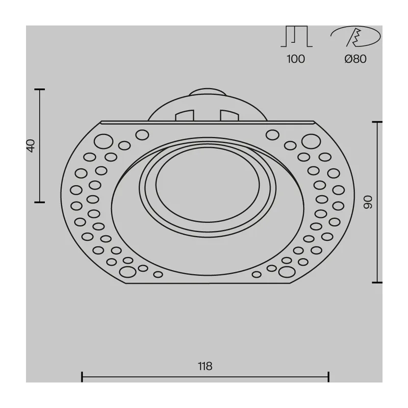 Встраиваемый светильник Точка / Dot 1*GU10 10 Вт Maytoni DL042-01-RD-W 9