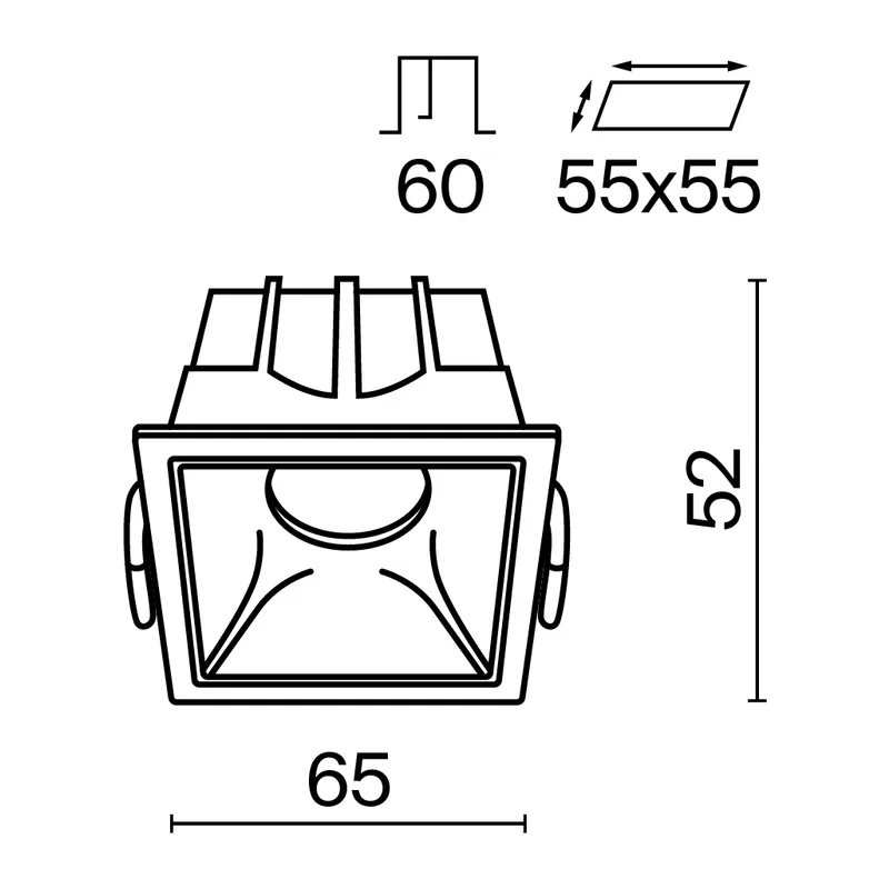 Встраиваемый светильник Альфа / Alfa LED 10 Вт 4000 К 36° Maytoni DL043-01-10W4K-SQ-WB 2