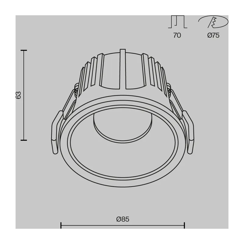 Встраиваемый светильник Альфа / Alfa LED 15 Вт 4000 К 36° Maytoni DL043-01-15W4K-RD-W 11