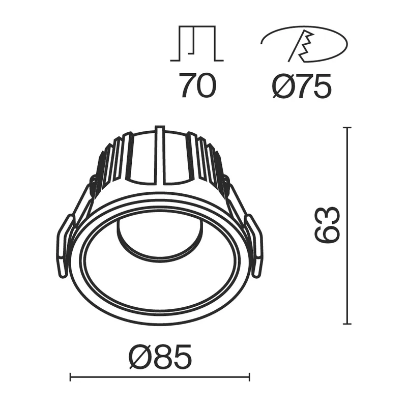 Встраиваемый светильник Альфа / Alfa LED 15 Вт 4000 К 36° Maytoni DL043-01-15W4K-RD-W 5