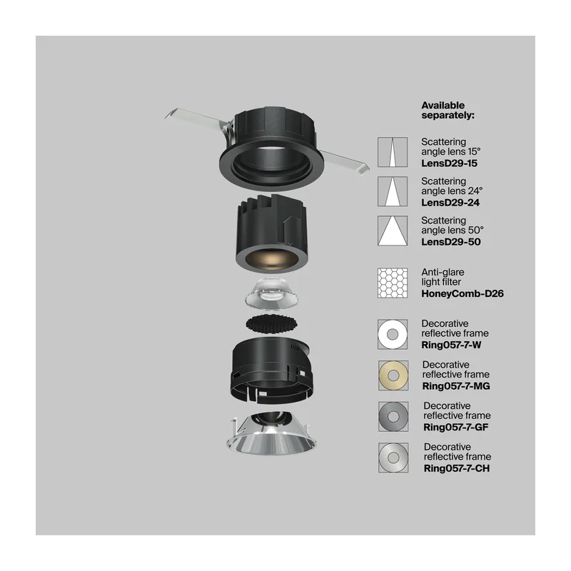 Встраиваемый светильник Образ / Wise 7 Вт 3000 К 36° Maytoni DL057-7W3K-B 2