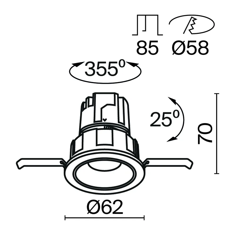 Встраиваемый светильник Образ / Wise 7 Вт 4000 К 36° Maytoni DL057-7W4K-W 6