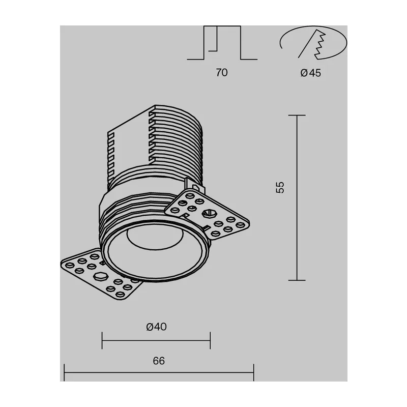 Встраиваемый светильник Мини / Mini 7 Вт 3000 К 50° Maytoni DL059-7W3K-TRS-W 9