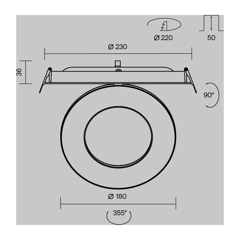 Встраиваемый светильник Вектор / Vector 12 Вт 3000 К 110° Maytoni DL102-12W3K-W 11