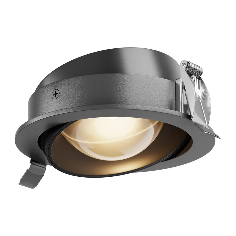 Встраиваемый светильник Линза / Lens 12 Вт 3000 К 70° IP 44 Maytoni DL105-12W3K-B