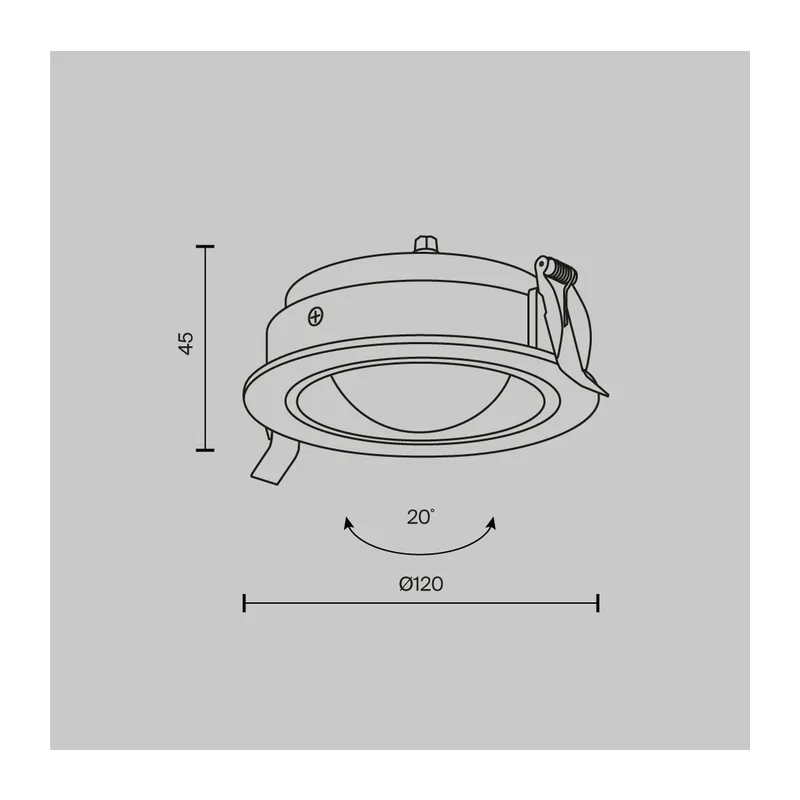 Встраиваемый светильник Линза / Lens 12 Вт 3000 К 70° IP 44 Maytoni DL105-12W3K-W 4