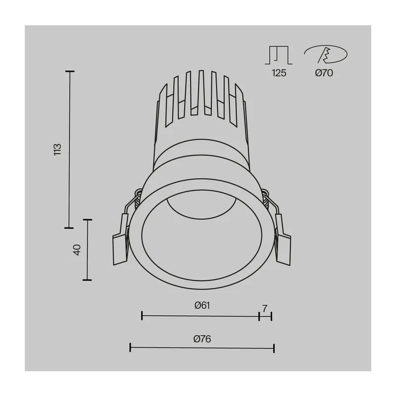 Встраиваемый светильник Омут+ / Dip 15 Вт 2700 К 50° Maytoni DL118-15W-2.7K-B 8