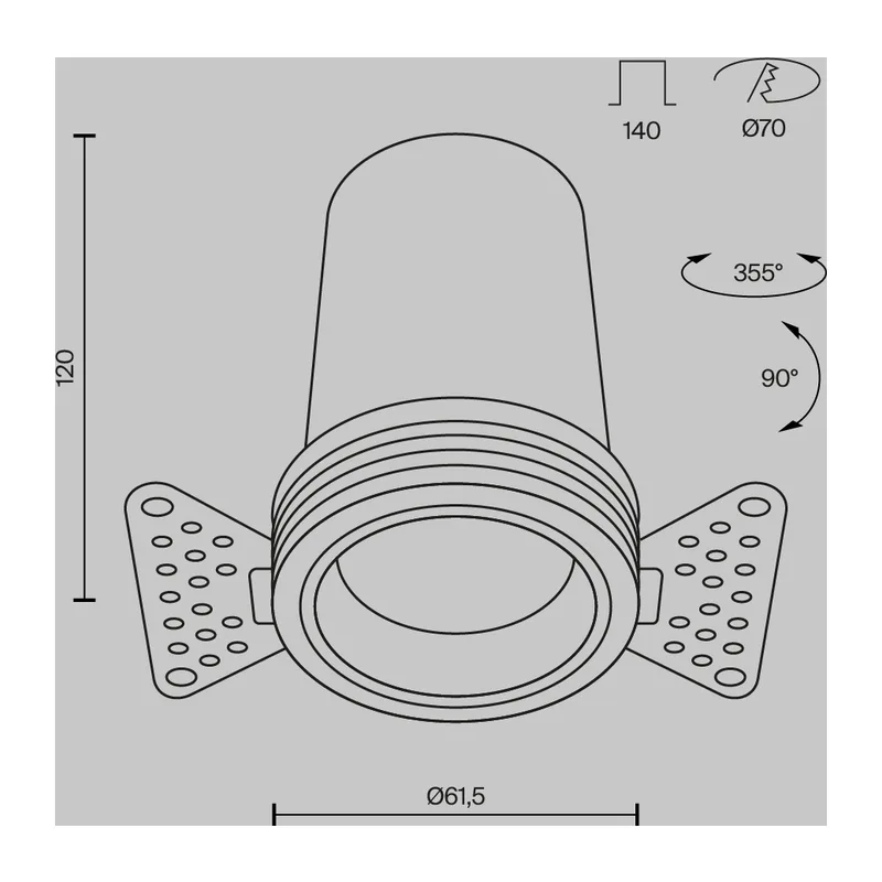 Встраиваемый светильник Фокус / FOCUS LED 12 Вт 3000 К 50° Maytoni DL125-L12-3K-TRS-B 9
