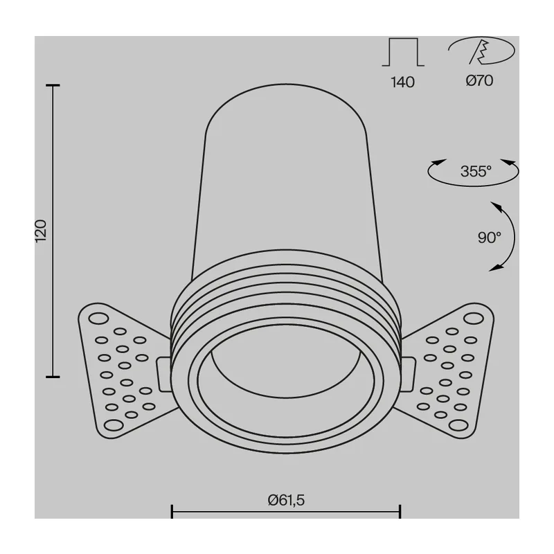 Встраиваемый светильник Фокус / FOCUS LED 12 Вт 3000 К 50° Maytoni DL125-L12-3K-TRS-W 9
