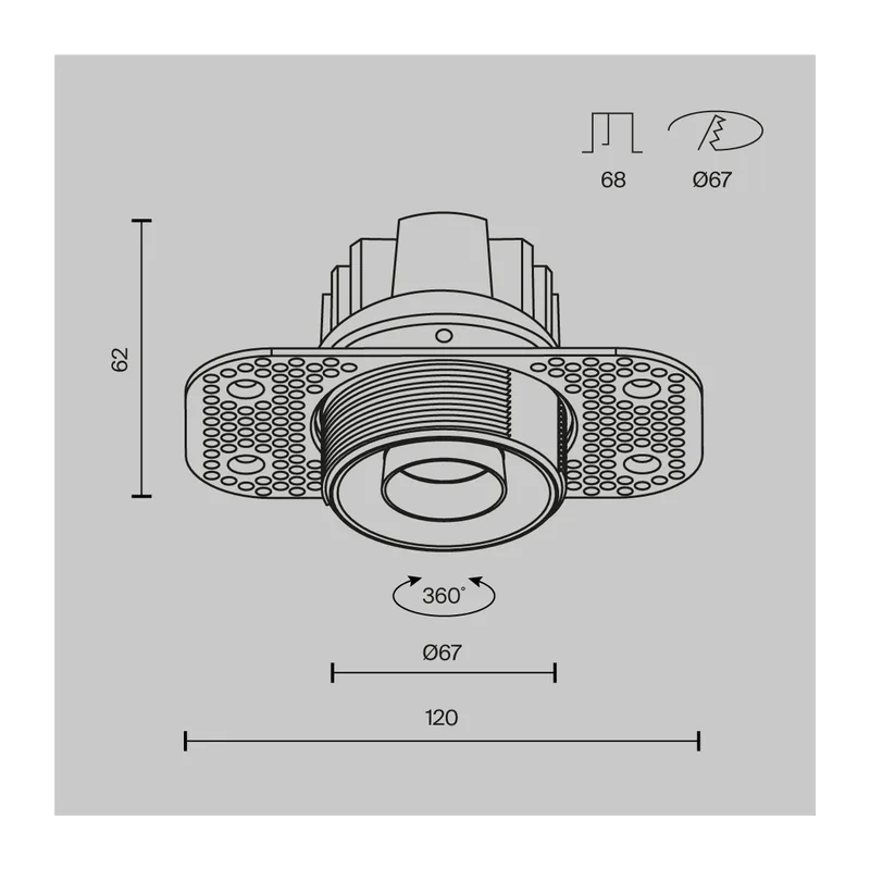 Встраиваемый светильник Омут Т / Dip T 10 Вт 3000 К 50° Maytoni DL128-10W3K-TRS-W 8
