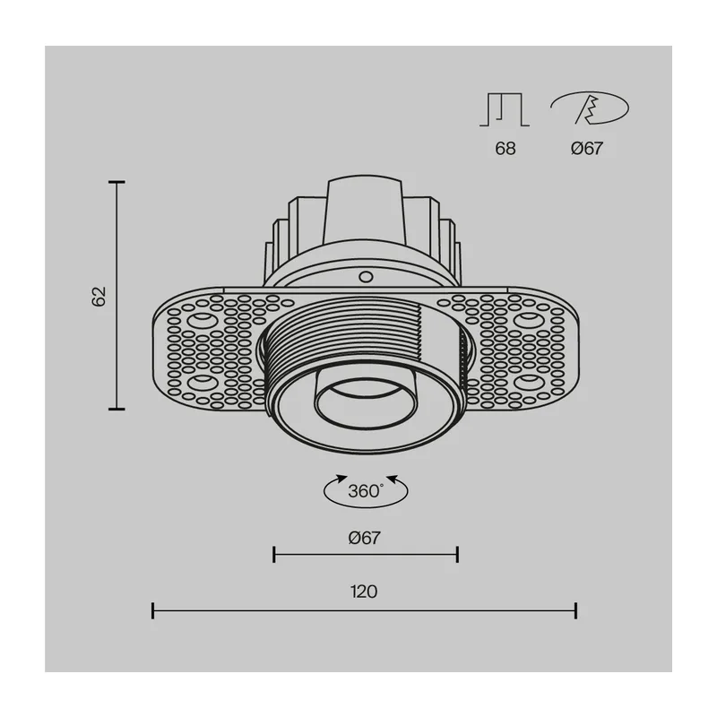 Встраиваемый светильник Омут Т / Dip T 10 Вт 4000 К 50° Maytoni DL128-10W4K-TRS-B 8