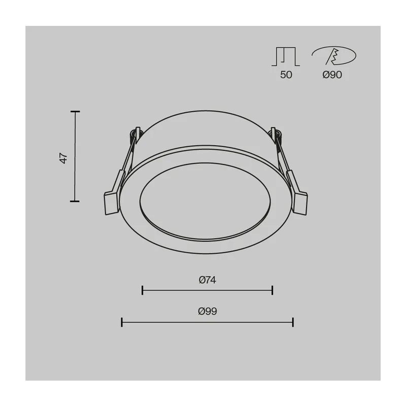 Встраиваемый светильник Орб / Orb 1*GX53 12 Вт IP 44 Maytoni DL130-GX53-MG 7