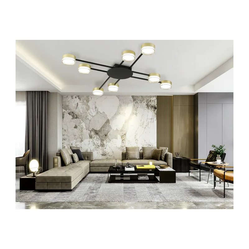 Потолочный светильник GX53*8 FL71507/8 BK/GD черный/золото GX53/8 830*830*62 Ambrella Light 5