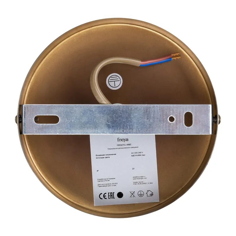 Люстра FR5327CL-06BZ Пепельный / Ashy E14x6 Freya 3