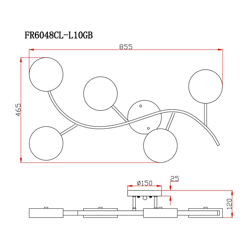Потолочный светильник FR6048CL-L10GB Тибо / Tibo 10 Вт LED Freya 3