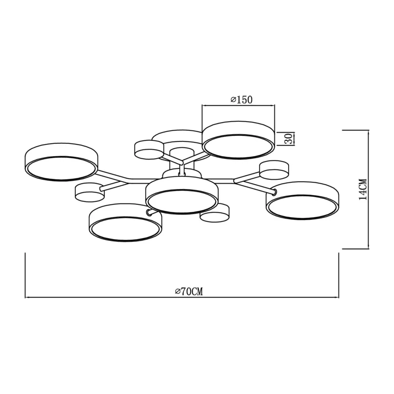 Потолочный светильник FR6119CL-L60W Корона / Crown 55 Вт LED Freya 2