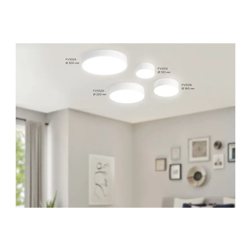Потолочный светодиодный светильник 4200K 18Вт FV5516 WH белый LED 18W 4200K D160*58 (Без ПДУ) Ambrella Light 9