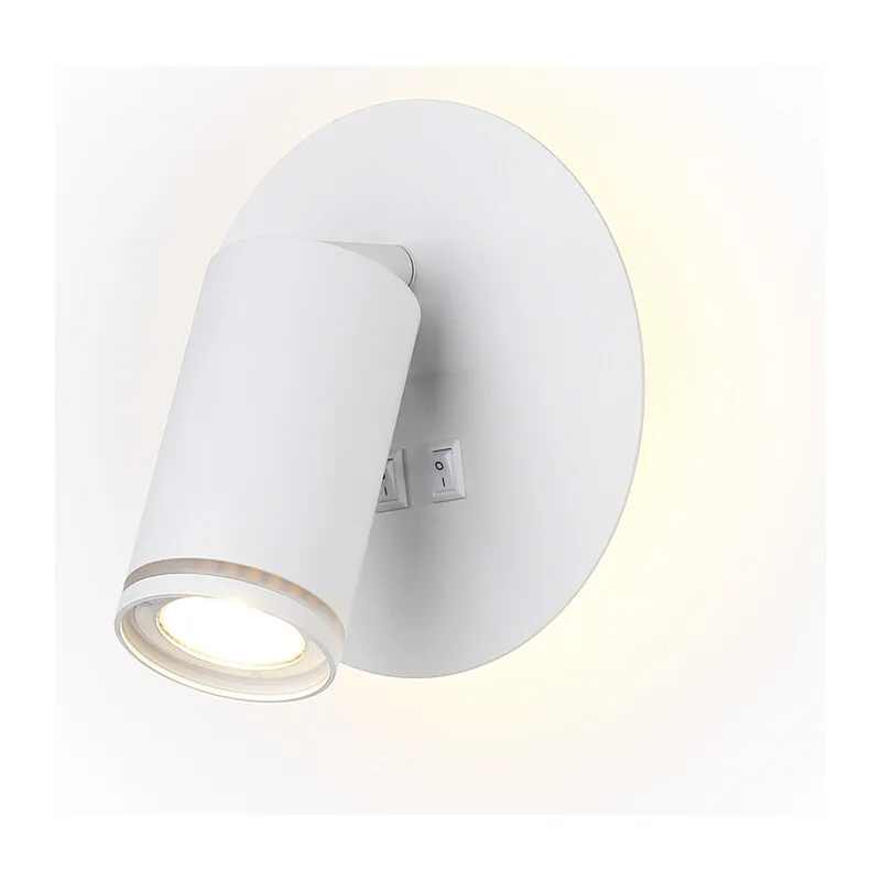 Настенный светильник с выключателем 4200K 7Вт FW2462 WH белый GU10 max 12W+LED 4200K 7W D145*150 Ambrella Light 7