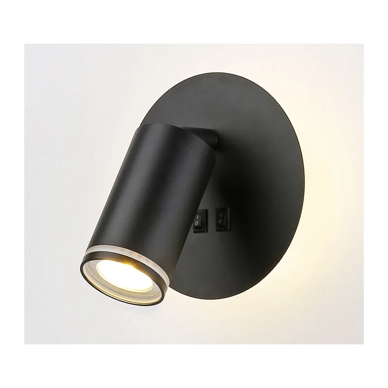 Настенный светильник с выключателем 4200K 7Вт FW2463 BK черный GU10 max 12W+LED 4200K 7W D145*150 Ambrella Light 10