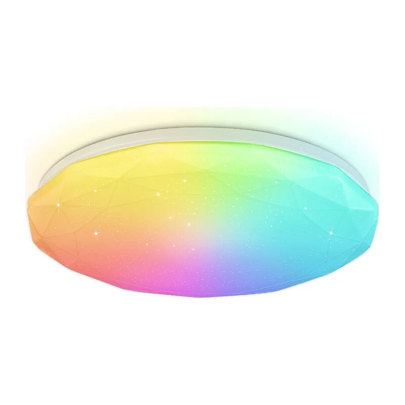 Потолочный светодиодный светильник с пультом 3000K-6400K+RGB 46Вт FZ417 WH белый IP20 46W 3000K-6500K+RGB D380*60 (ПДУ ИК) Ambrella Light 9