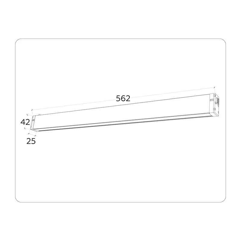Трековый линейный светильник с памятью Switch-3CCT 3000K-6000K 24Вт 120° GL1292 BK черный IP20 24W 3000K-6400K 220V 120° 562*25*42 (Без ПДУ) Ambrella Light 8
