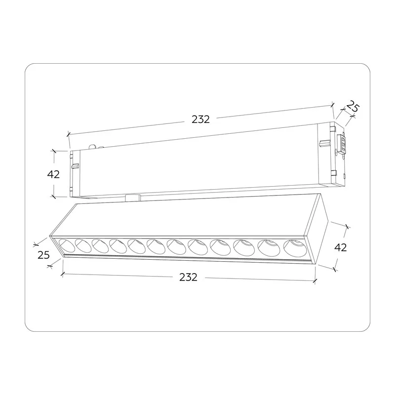 Трековый линейный светильник с памятью Switch-3CCT 3000K-6000K 12Вт 24° GL1342 BK черный IP20 12W 3000K-6400K 220V 24° 232*25*112 (Без ПДУ) Ambrella Light 8