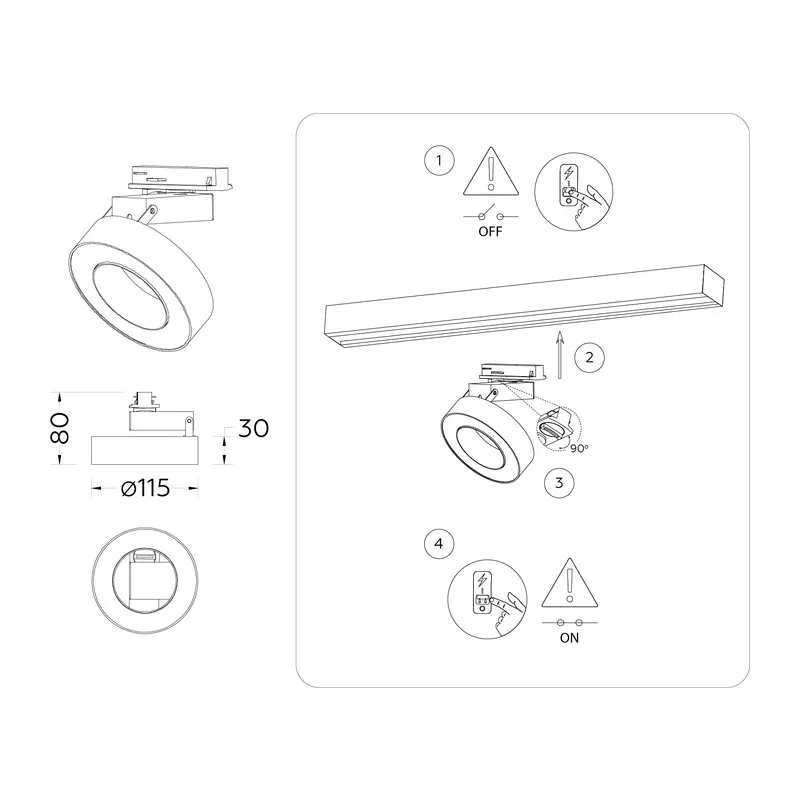 Трековый светильник 4200K 15Вт 120° GL6868 BK черный LED 15W 4200K D115*80 Ambrella Light 7