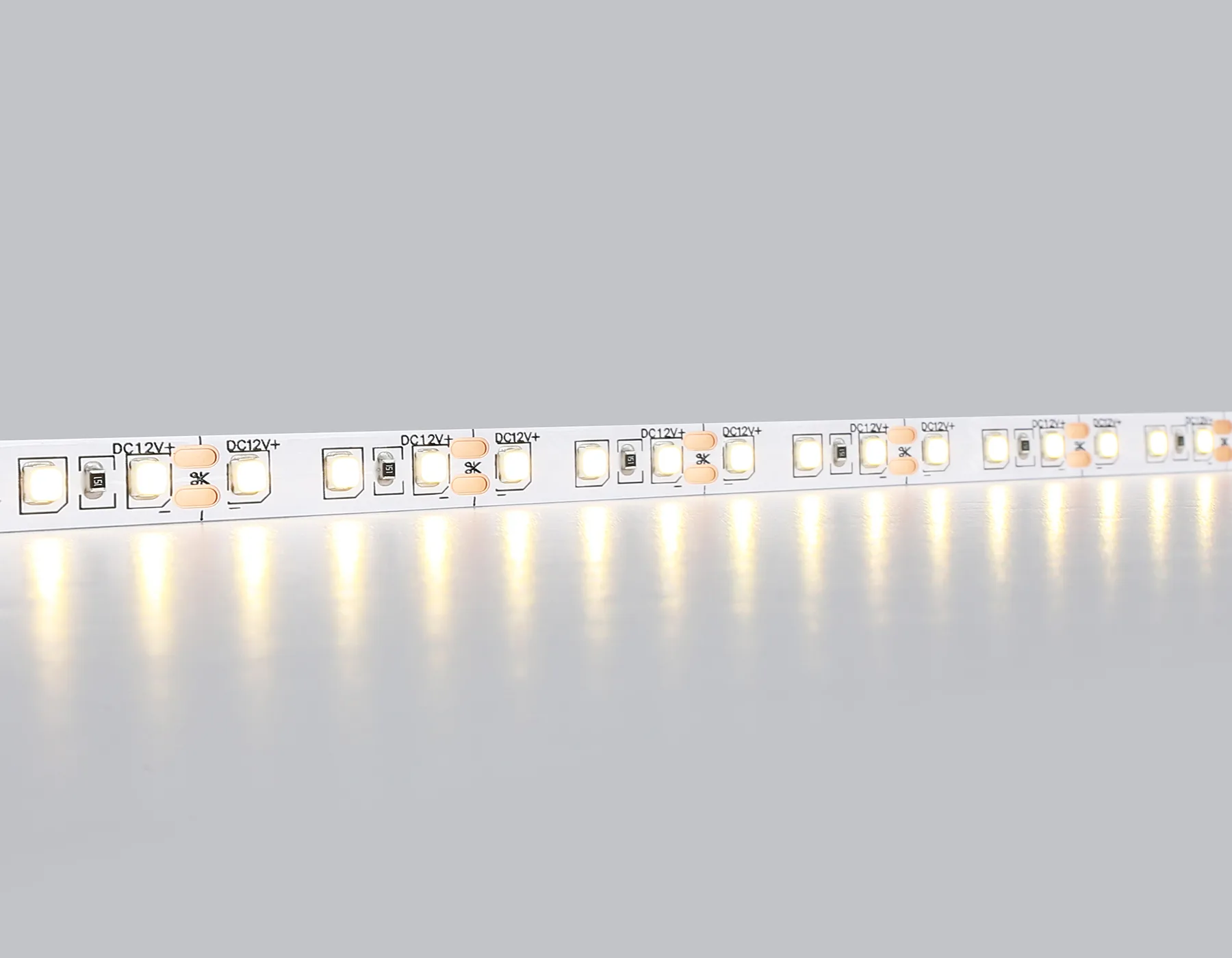 Светодиодная лента 12В 2835 120Led 9.6Вт/м 3000K IP20 5м GS1101 2835 120Led/ 9.6W m/ 12V IP20 3000K/ 5000*8*1.2mm (2 конт.) Ambrella Light 11