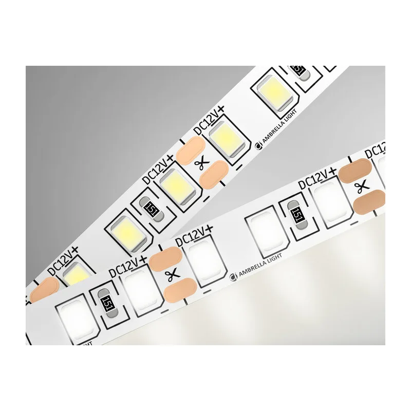 Светодиодная лента 12В 2835 120Led 9.6Вт/м 4500K IP20 5м GS1102 2835 120Led/ 9.6W m/ 12V IP20 4500K/ 5000*8*1.2mm (2 конт.) Ambrella Light 9
