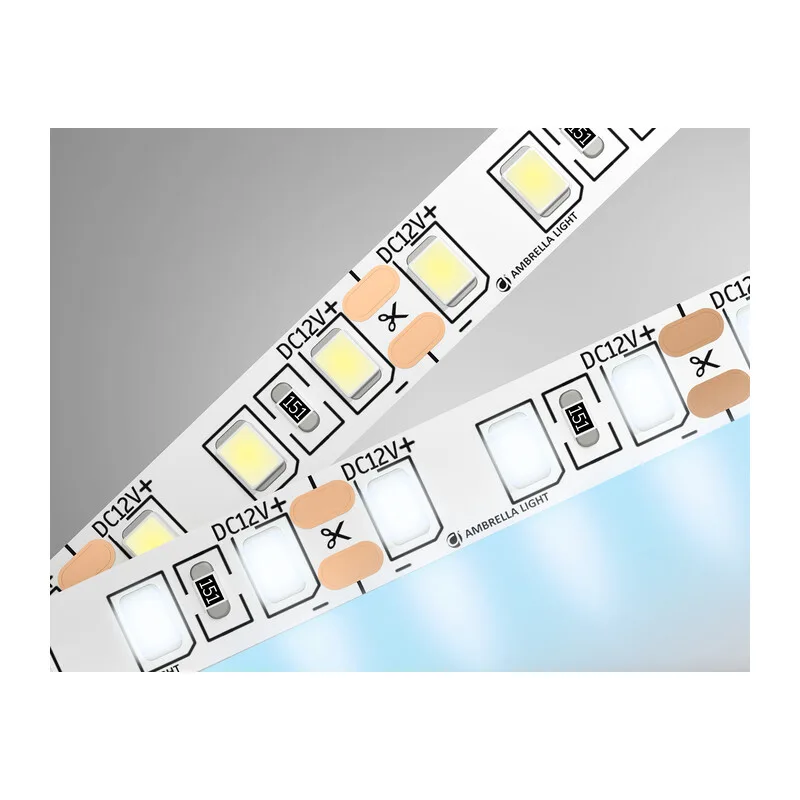 Светодиодная лента 12В 2835 120Led 9.6Вт/м 6500K IP20 5м GS1103 2835 120Led/ 9.6W m/ 12V IP20 6500K/ 5000*8*1.2mm (2 конт.) Ambrella Light 9