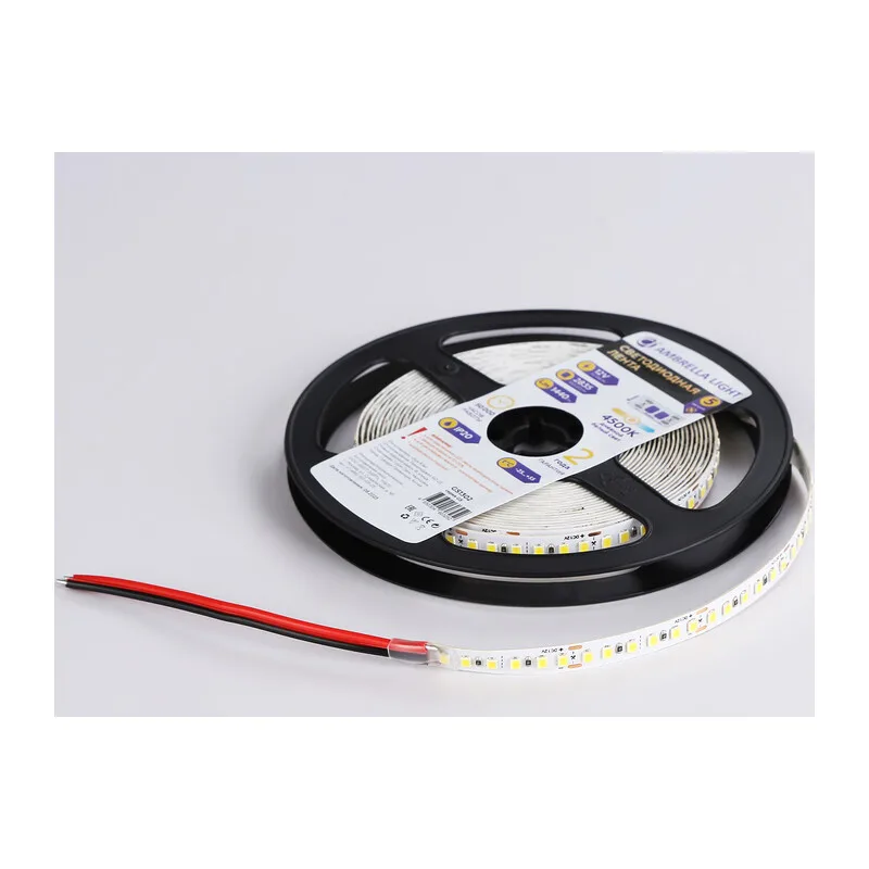 Светодиодная лента 12В 2835 180Led 14.4Вт/м 4500K IP20 5м GS1302 2835 180Led/ 14.4W m/ 12V IP20 4500K/ 5000*8*1.2mm (2 конт.) Ambrella Light 12