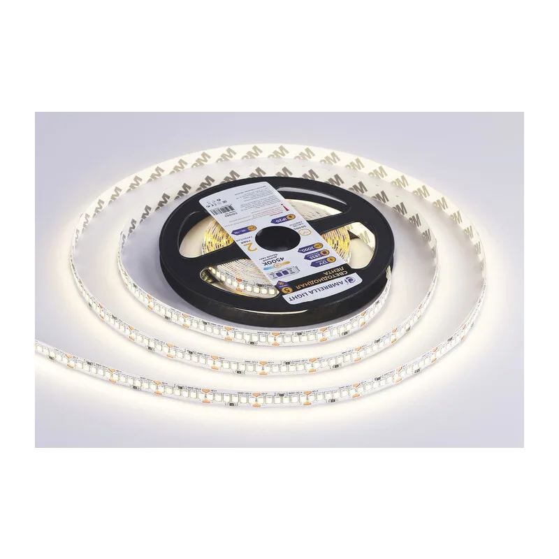 Светодиодная лента 12В 2835 240Led 19.2Вт/м 4500K IP20 5м GS1502 2835 240Led/ 19.2W m/ 12V IP20 4500K/ 5000*10*1.2mm (2 конт.) Ambrella Light 10