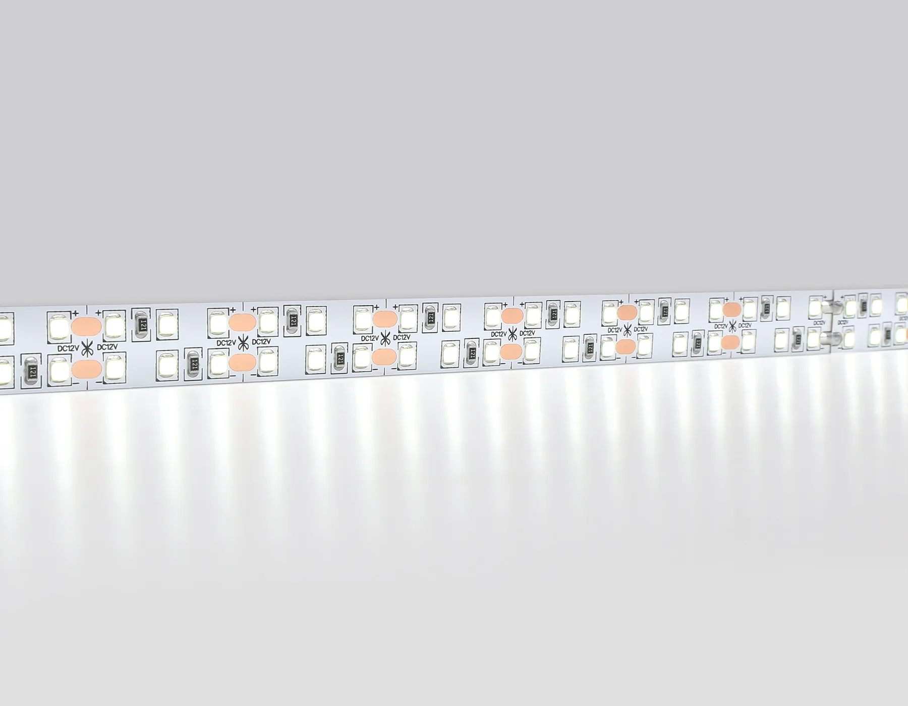 Светодиодная лента двухрядная 12В 2835 240Led 24Вт/м 6500K IP20 5м GS1703 2835 240Led/ 24W m/ 12V IP20 6500K/ 5000*14*1.2mm (2 конт.) Ambrella Light 11