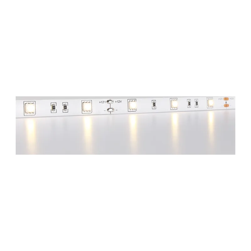 Светодиодная лента 12В 5050 30Led 7.2Вт/м 3000K IP20 5м GS1801 5050 30Led/ 7.2W m/ 12V IP20 3000K/ 5000*10*1.87mm (2 конт.) Ambrella Light 14