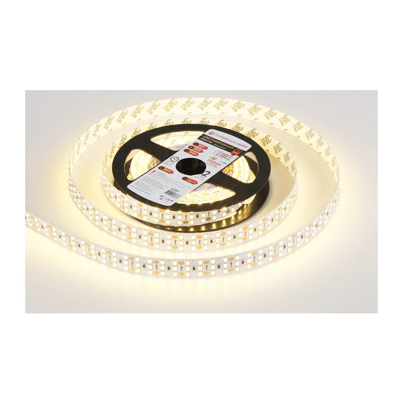 Светодиодная лента трехрядная 24В 2835 324Led 26Вт/м 3000K IP20 5м GS3901 2835 324Led/ 26W m/ 24V IP20 3000K/ 5000*18*1.2mm (2 конт.) Ambrella Light 12